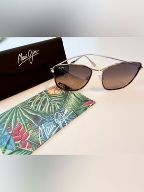 🆕 Maui Jim “Tiger Lily” Tortoiseshell Brown Polarized Lenses Sunglasses